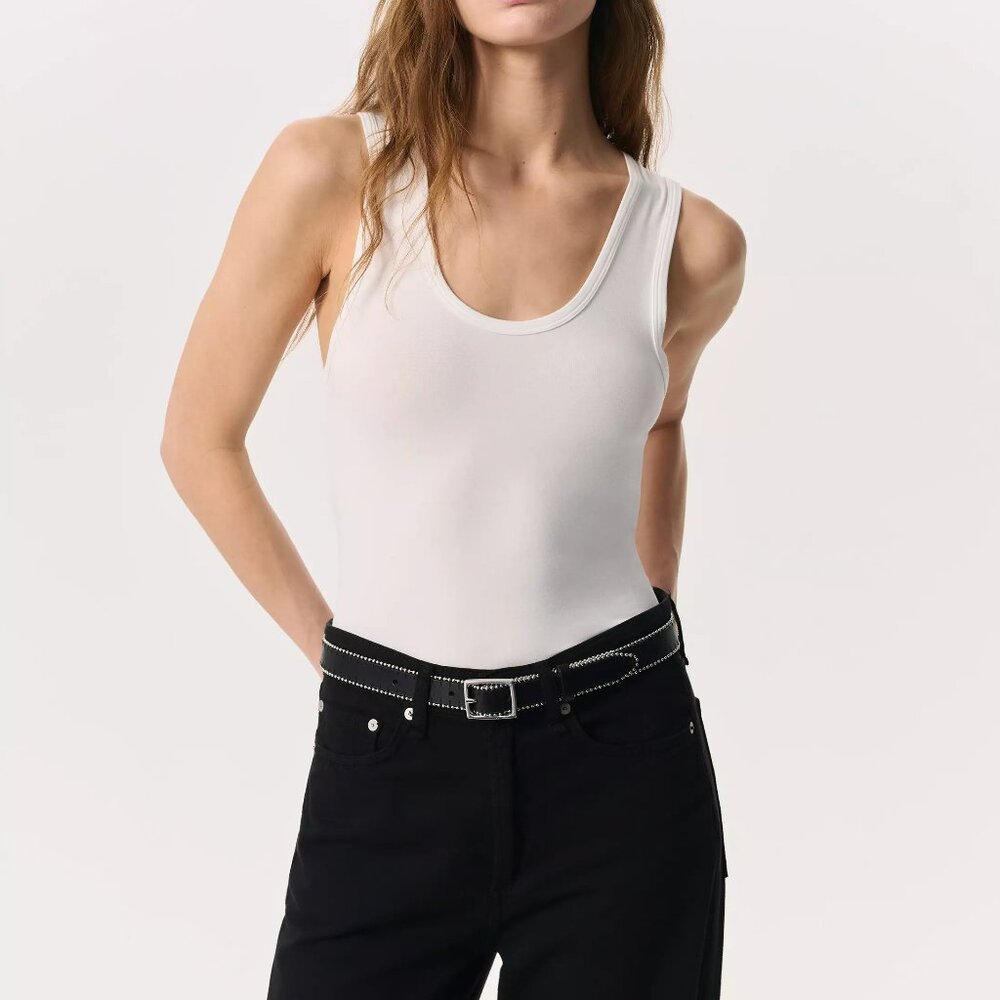 Rag & Bone Classic Scoop Neck White Tank Top XS
